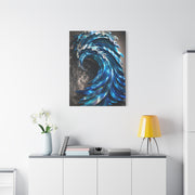 Iridescent Metal Wave Sculpture Wall Art & Canvas Print