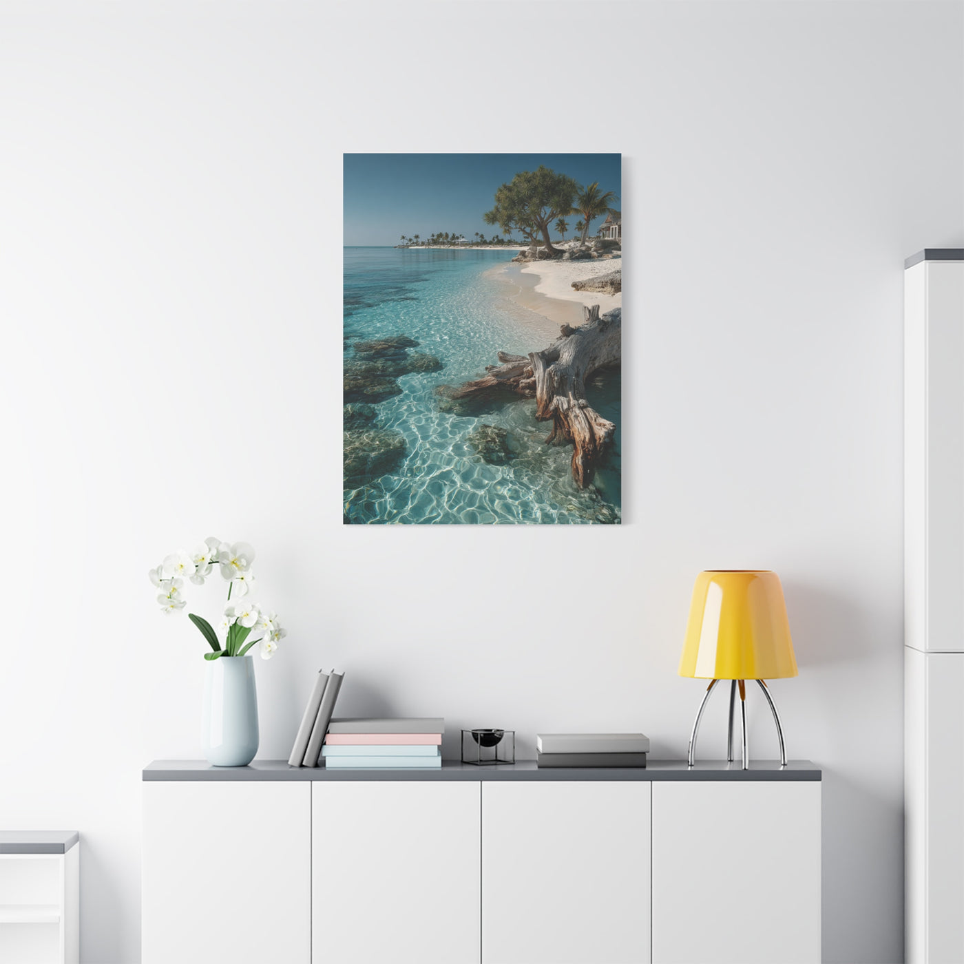 Tropical Driftwood Cove Wall Art & Canvas Print