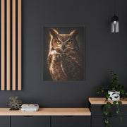 Great Horned Owl Portrait Studio Wall Art & Canvas Print