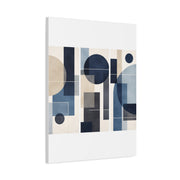 Navy Geometric Triptych Composition Wall Art & Canvas Print