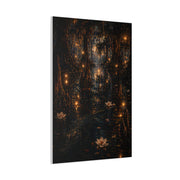 Moonlit Bayou Firefly Scene Wall Art & Canvas Print