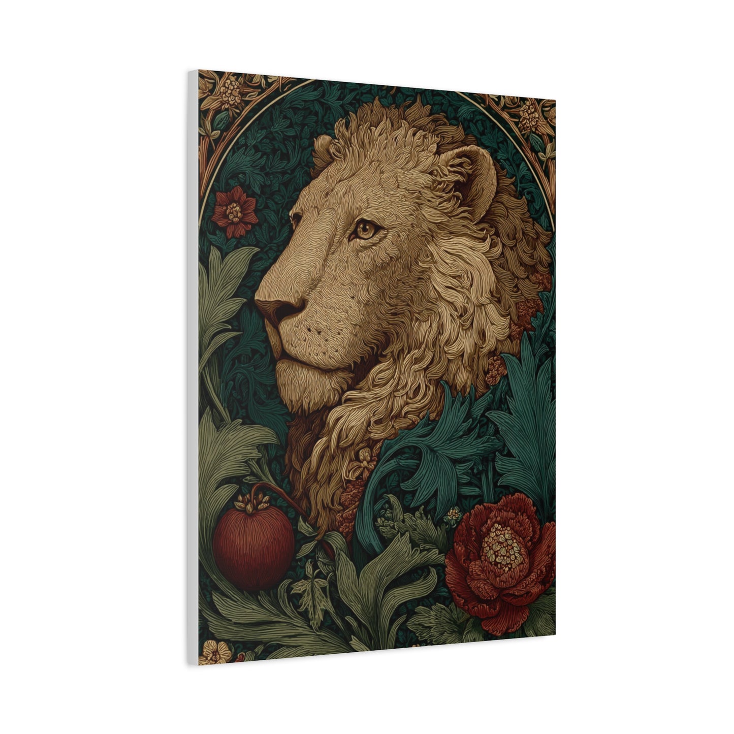 Ornamental Lion Botanical Heritage Wall Art & Canvas Print