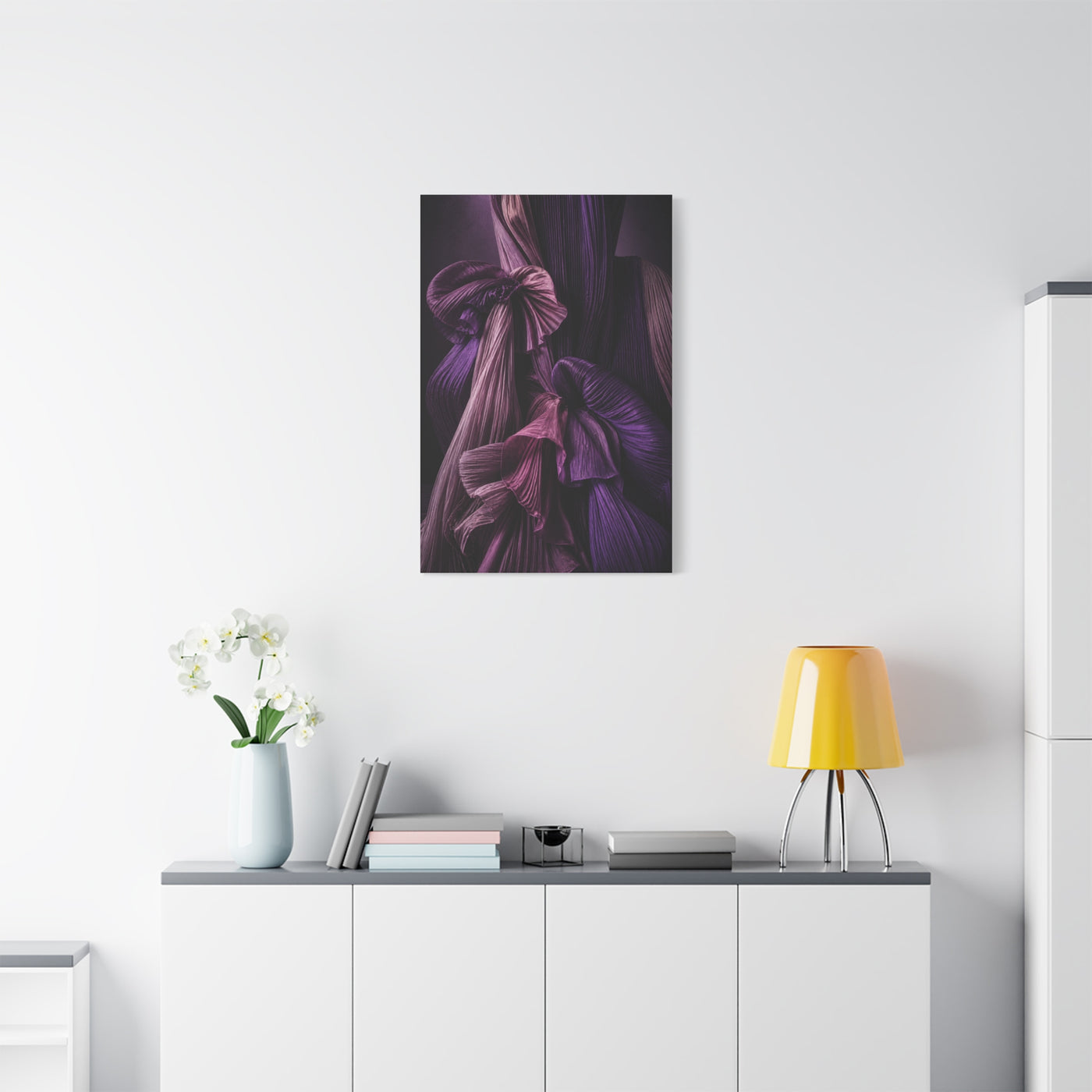 Pleated Silk Sculptural Textile Wall Art & Canvas Print