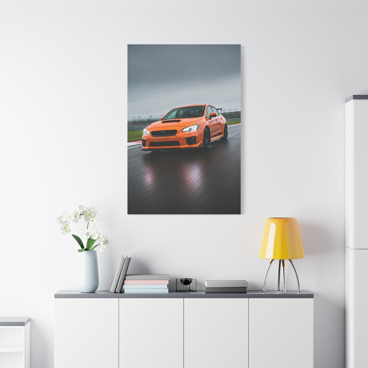 Subaru WRX STI Wet Circuit Rally Attack Wall Art & Canvas Prints