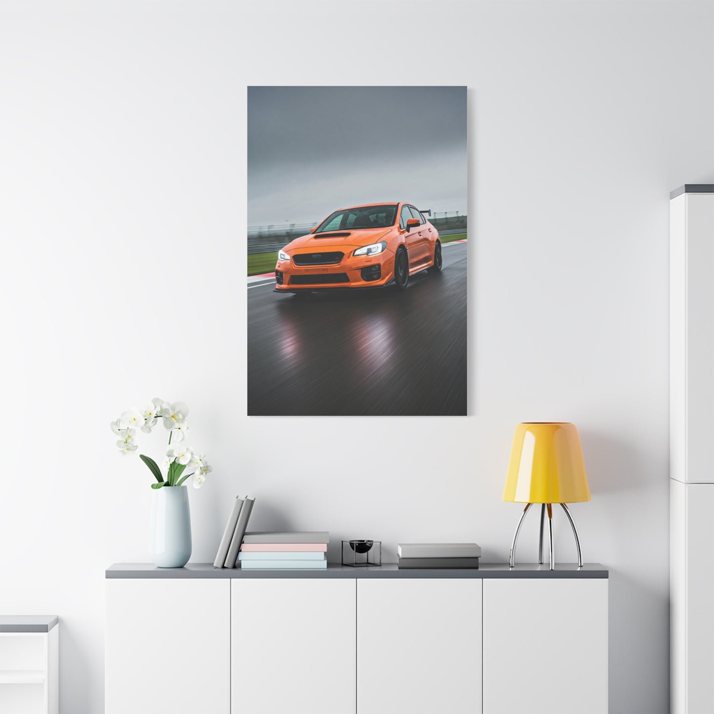 Subaru WRX STI Wet Circuit Rally Attack Wall Art & Canvas Prints