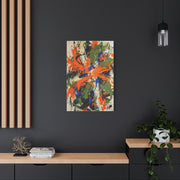Expressionist Orange Burst Action Painting Wall Art & Canvas Print