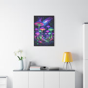 Glowing Giant Mushrooms in Midnight Forest Wall Art & Canvas Print