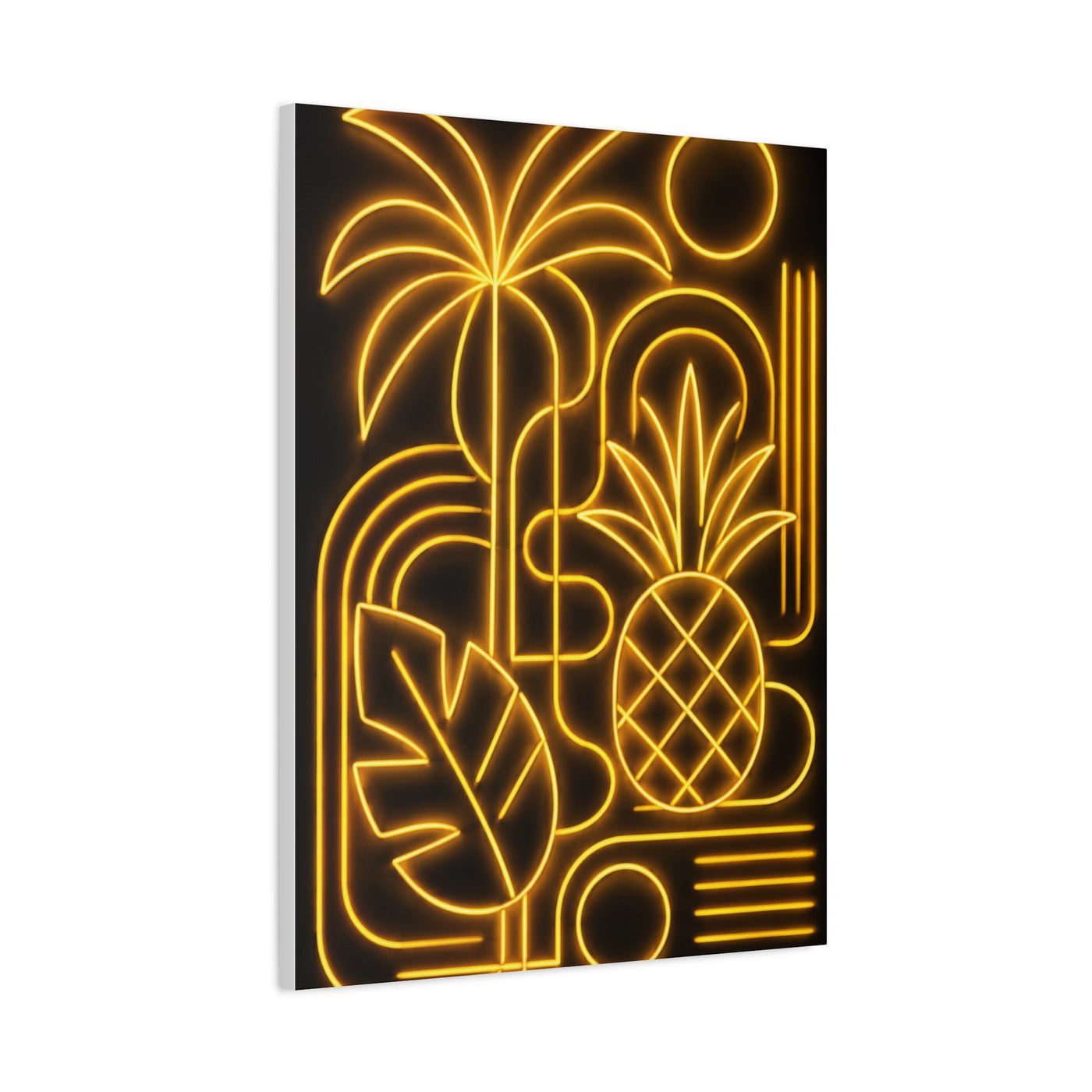 Neon Tropical Line Art Glow Composition Wall Art & Canvas Print