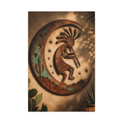 Kokopelli Crescent Moon Southwest Wall Art & Canvas Print
