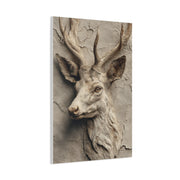 Rustic Stone Deer Relief Wall Art & Canvas Print