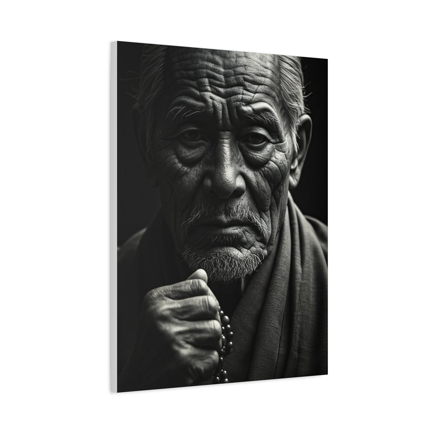 Elder Man with Reflective Expression Wall Art & Canvas Prints