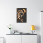 Neon Crescent Muse Line Art Wall Art & Canvas Print