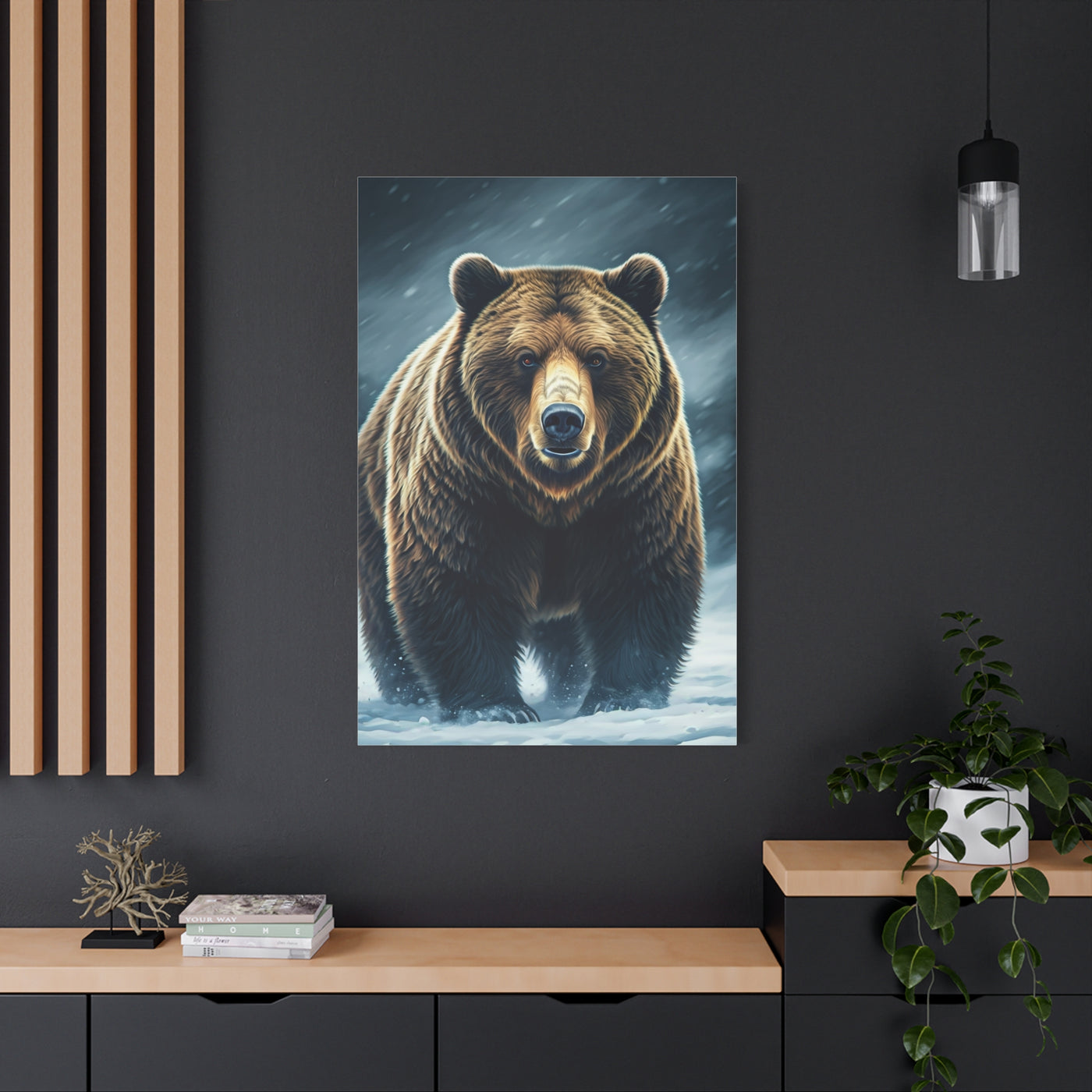 Snowy Landscape Grizzly Bear Wall Art & Canvas Prints