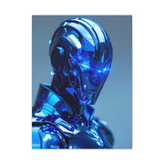 Futuristic Blue Chrome Figure Wall Art & Canvas Prints