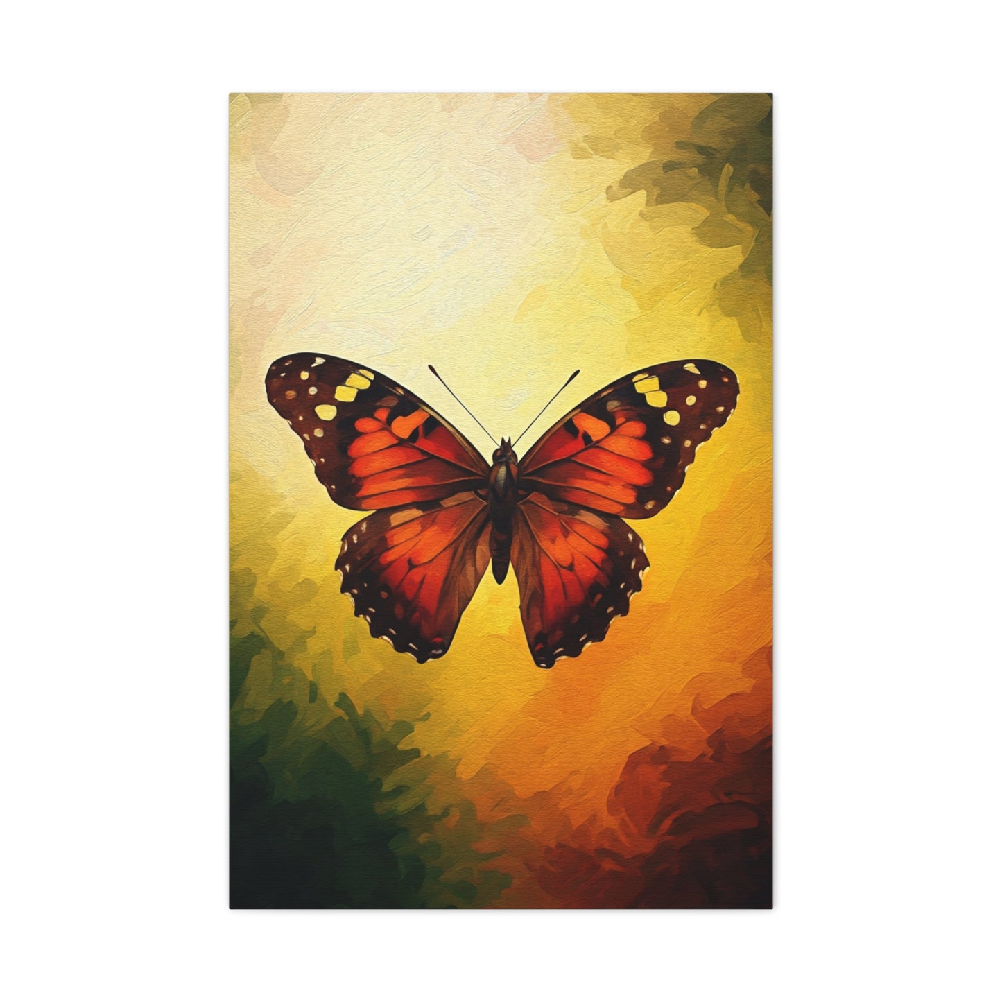 Radiant Sunset Butterfly Portrait Wall Art & Canvas Prints