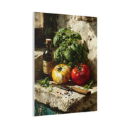 Italian Tomato & Basil Painterly Still Life Wall Art & Canvas Print