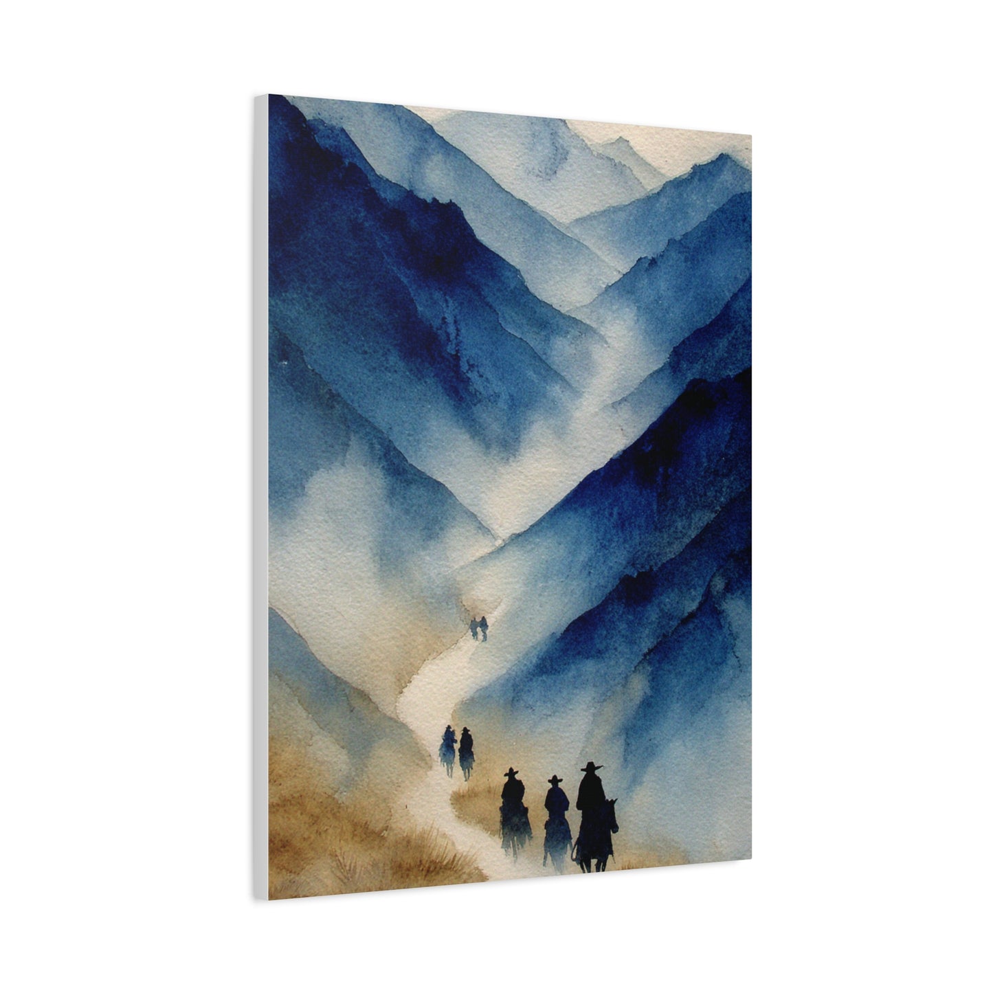 Misty Mountain Riders Watercolor Wall Art & Canvas Print