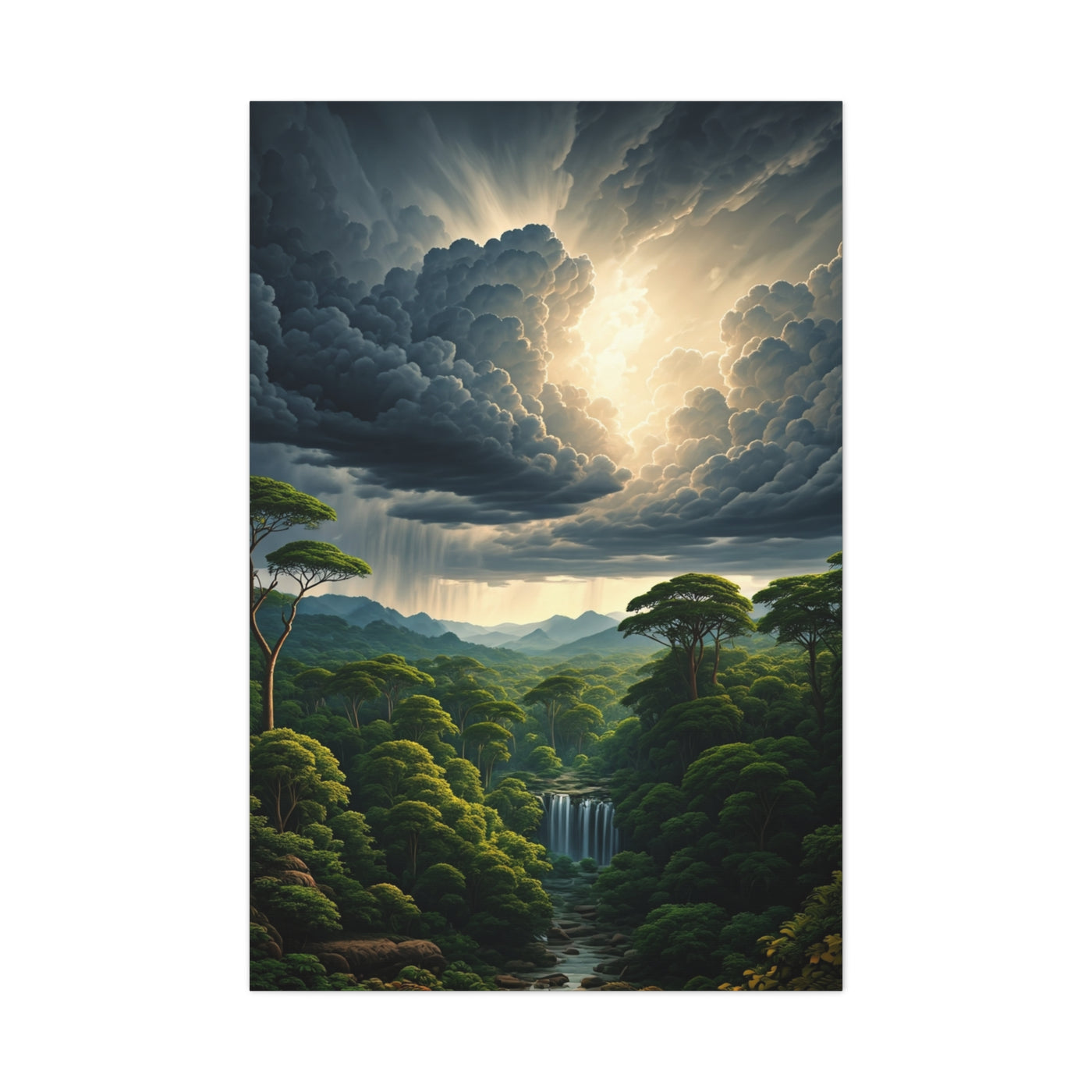 Stormlight Over Emerald Jungle Valley Wall Art & Canvas Prints