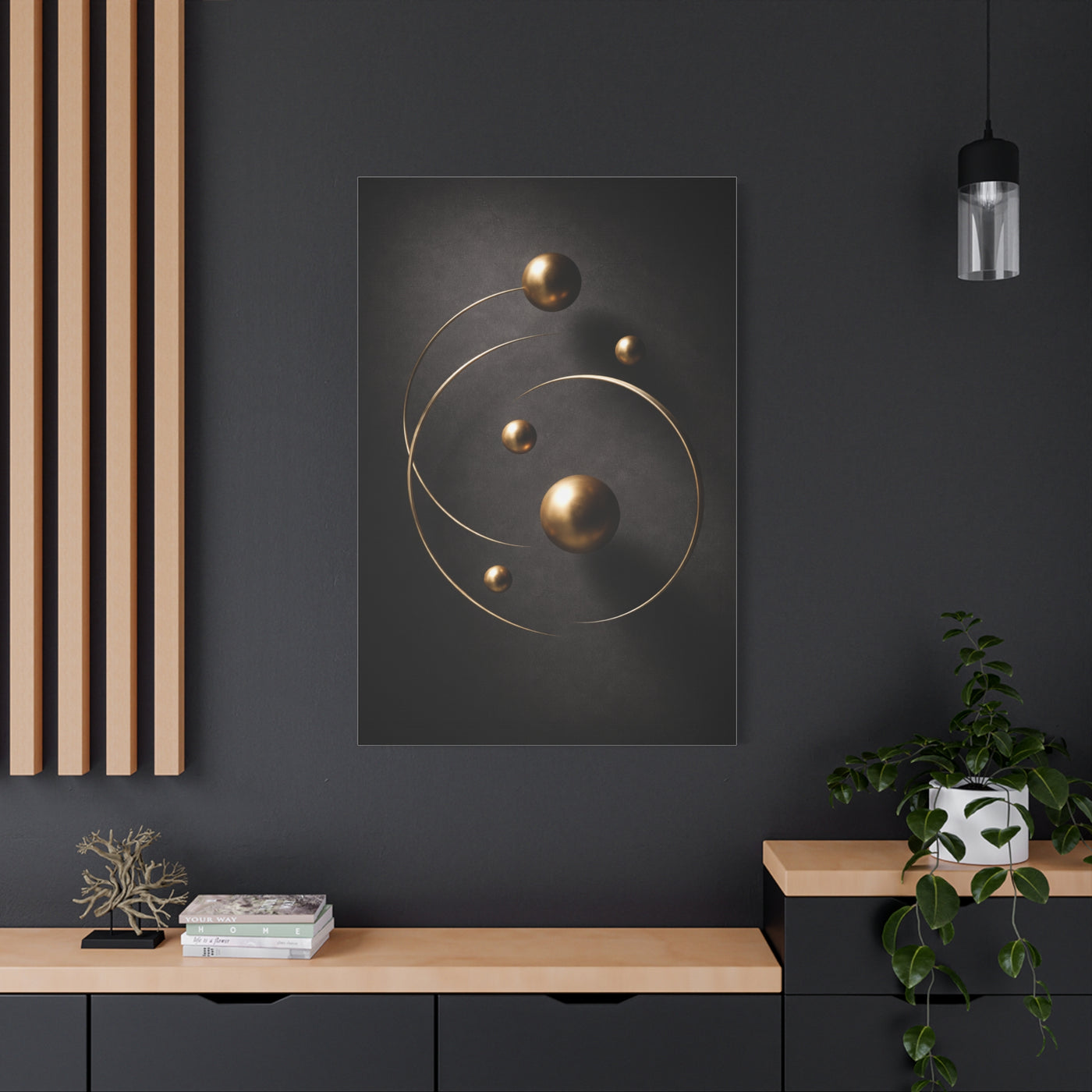 Floating Gold Sculptural Abstract Wall Art & Canvas Print