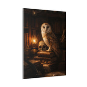 Dark Academia Majestic Barn Owl Library Study Wall Art & Canvas Print