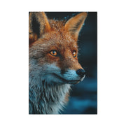 Rain-Soaked Fox Twilight Portrait Wall Art & Canvas Print
