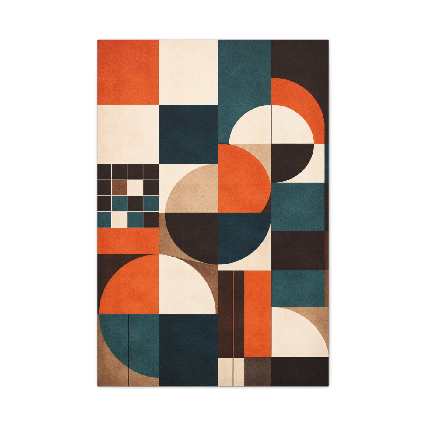 Modern Orange and Teal Geometric Balance Wall Art & Canvas Print