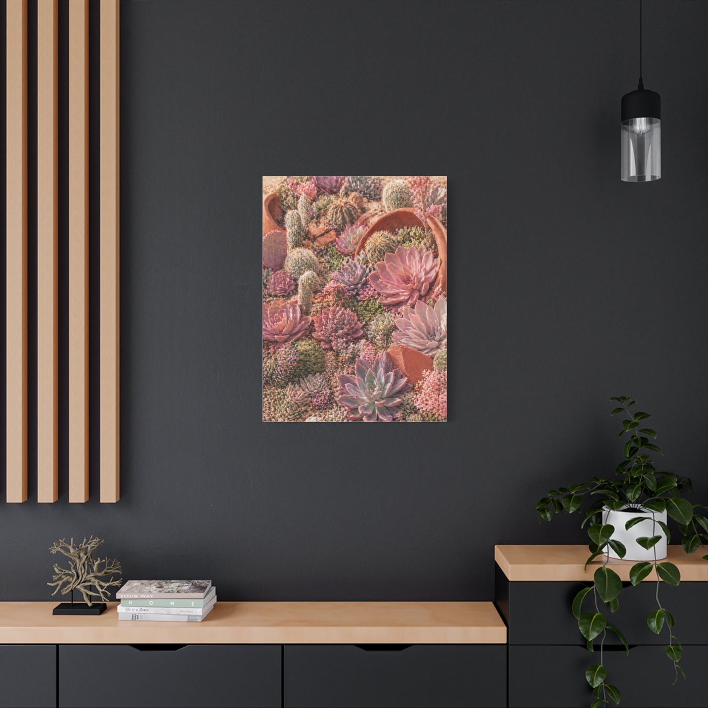 Pink Succulent Garden Wall Art & Canvas Print