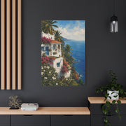 Mediterranean Coastal Villa Escape Tropical Wall Art & Canvas Print