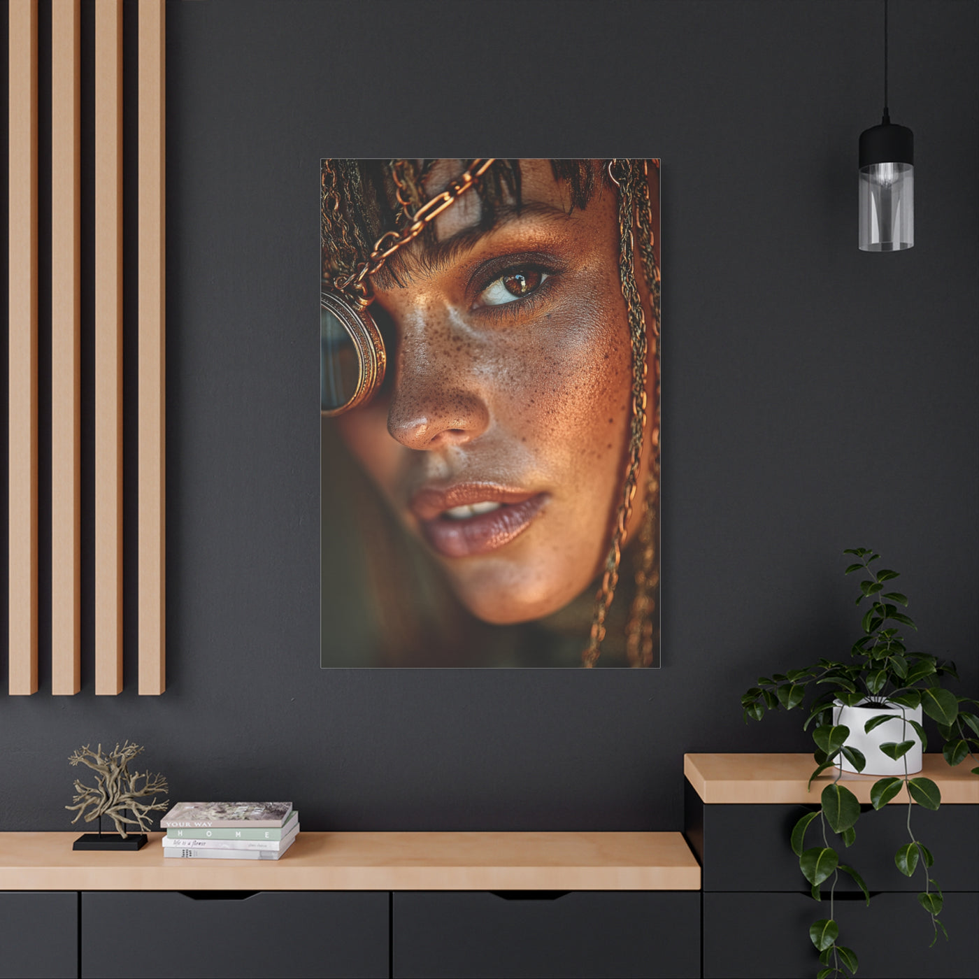 Copper Monocle Freckled Portrait Wall Art & Canvas Print
