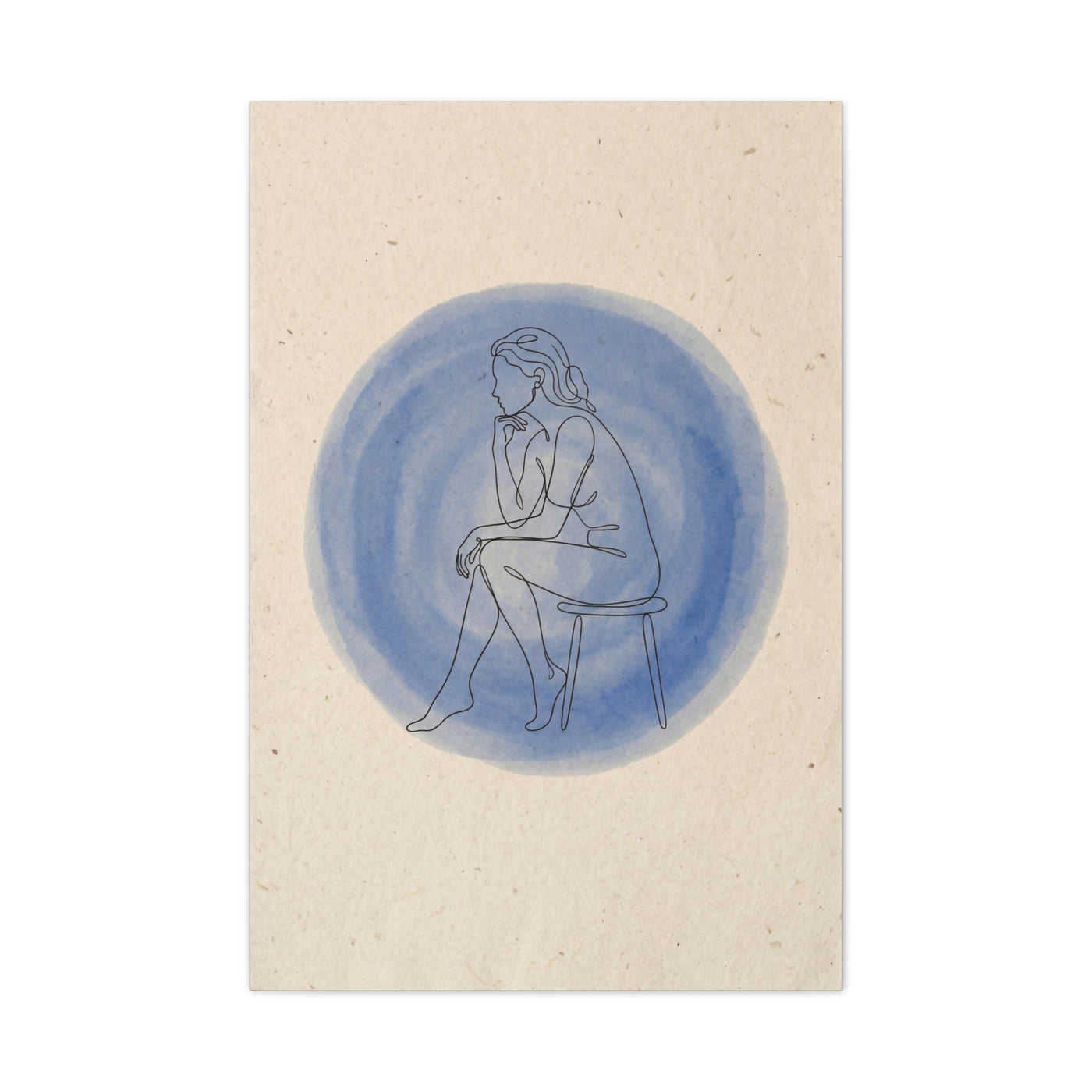 Minimal Thinker Line Art Composition Wall Art & Canvas Print