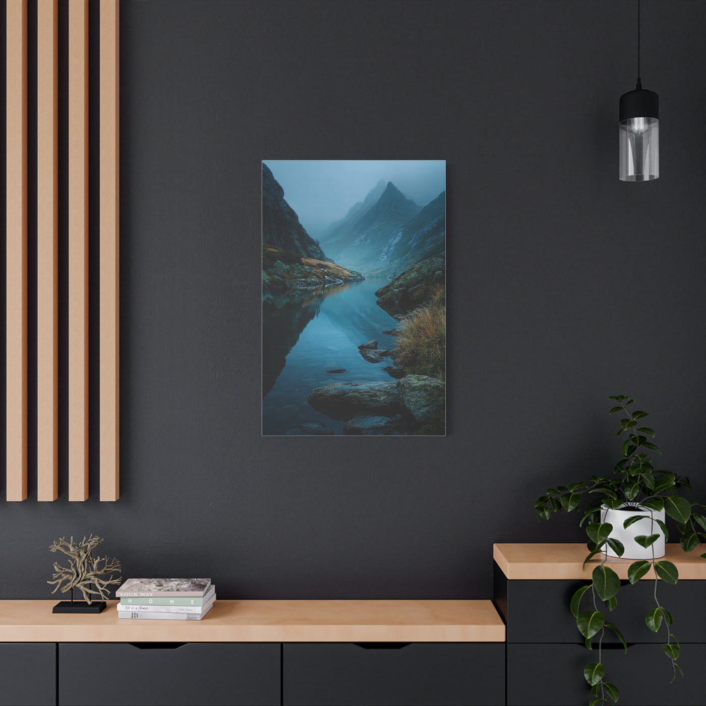 Misty Mountain Reflection Wall Art & Canvas Print