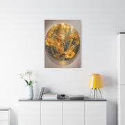 Golden Tropical Botanical Disc Composition Wall Art & Canvas Print