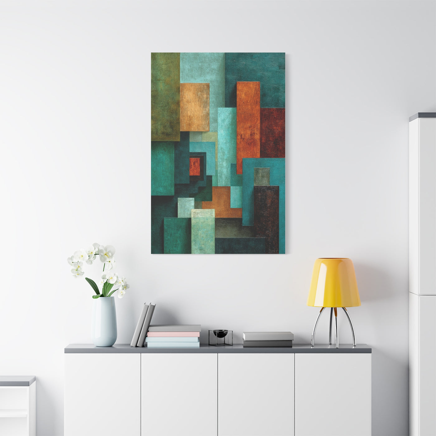 Layered Color Field Geometry Wall Art & Canvas Print