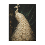 White Peacock Dark Academia Portrait Wall Art & Canvas Print