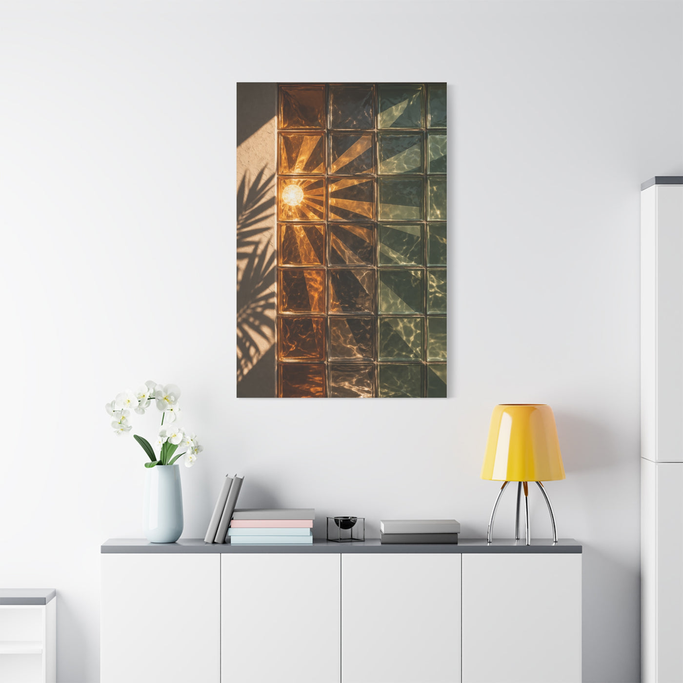 Sunburst Glass Block Reflection Wall Art & Canvas Print