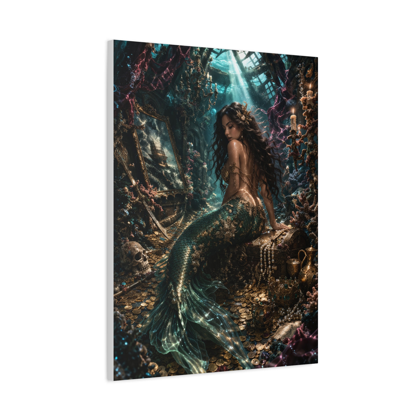 Sunken Treasure Mermaid Chamber Wall Art & Canvas Print