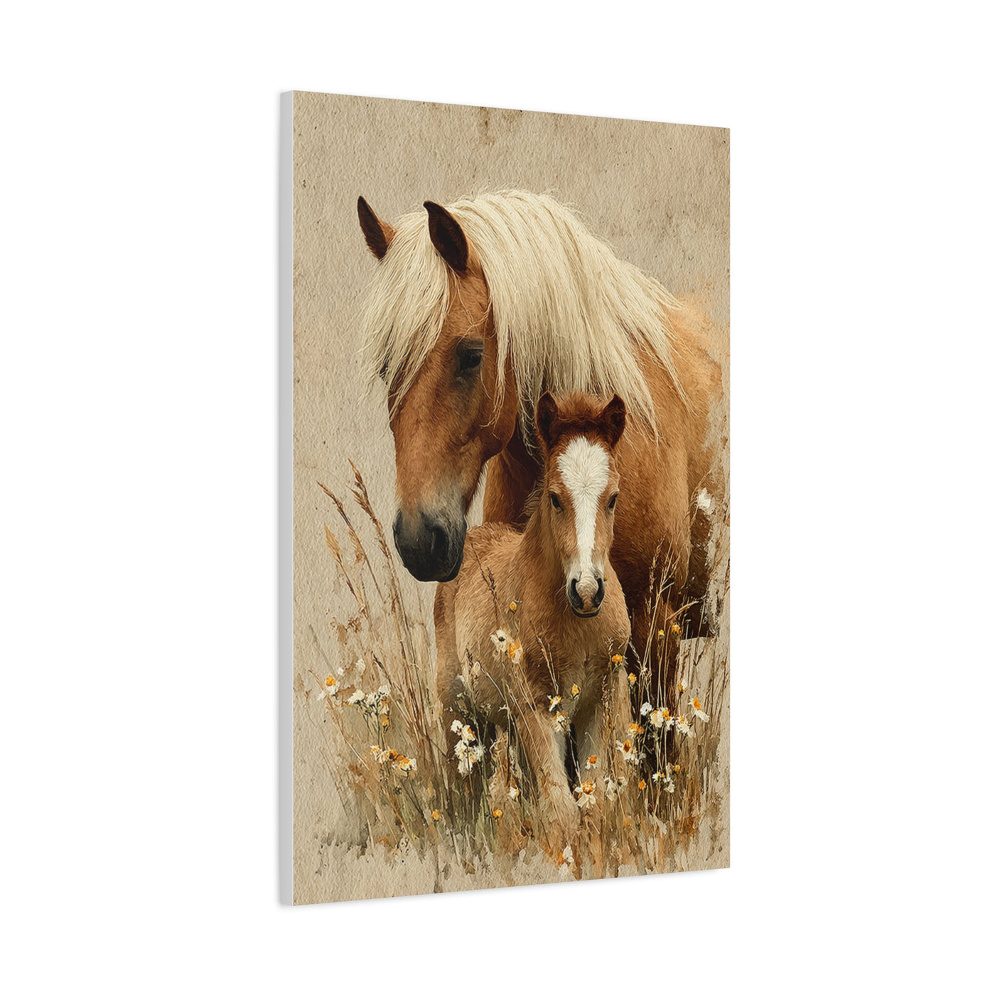 Mare and Foal Tender Bond Wall Art & Canvas Print