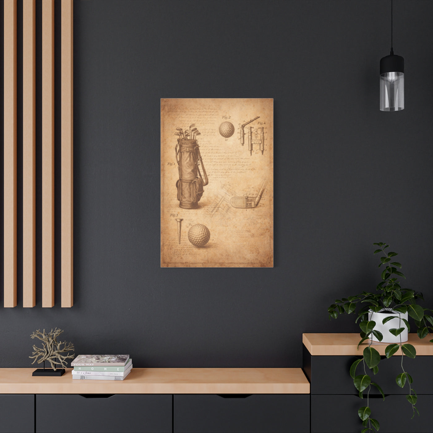 Vintage Golf Equipment Patent Study Wall Art & Canvas Print
