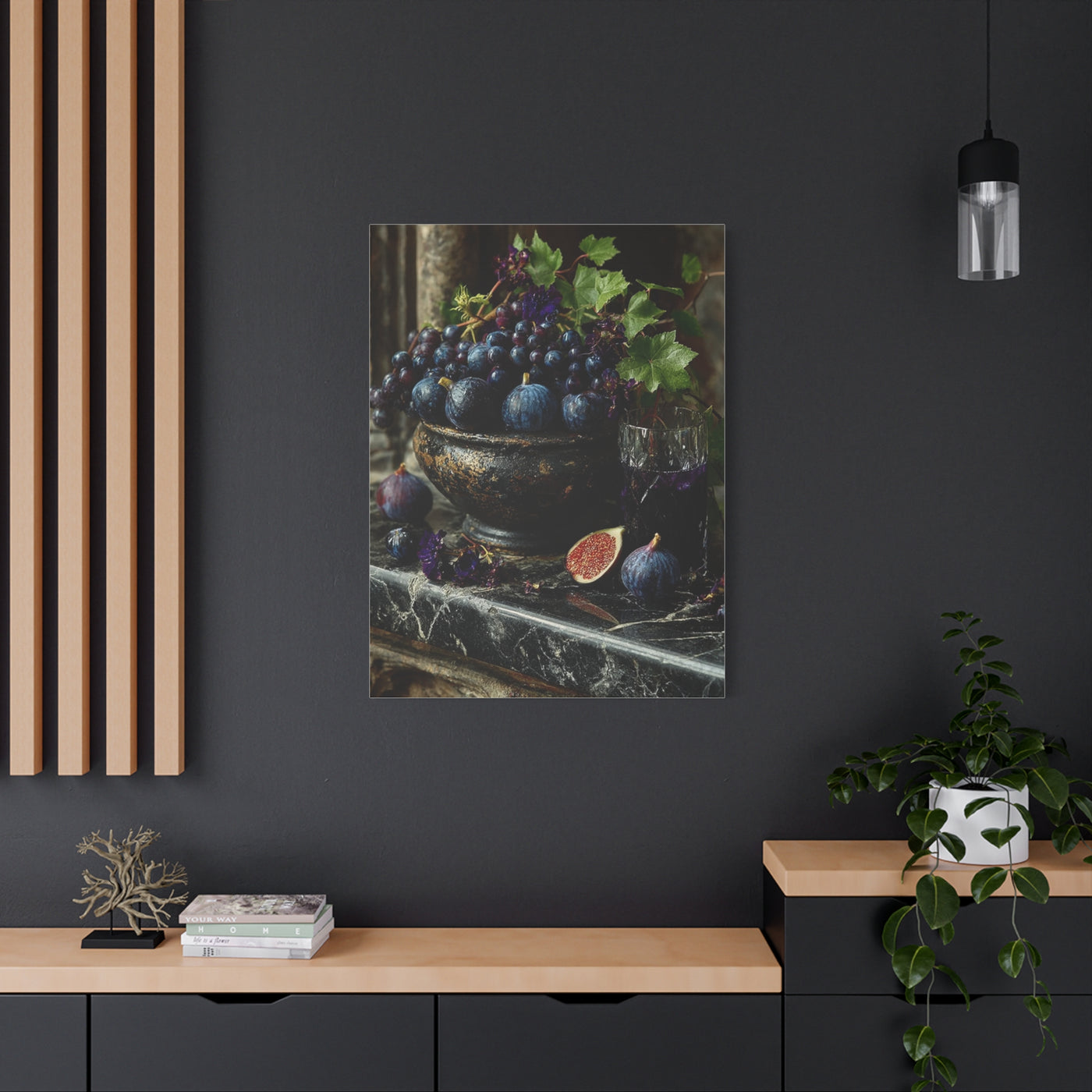 Fig & Wine Rustic Still Life Wall Art & Canvas Print