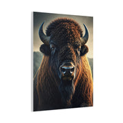 Warm-Toned Symmetrical Bison Portrait Wall Art & Canvas Print