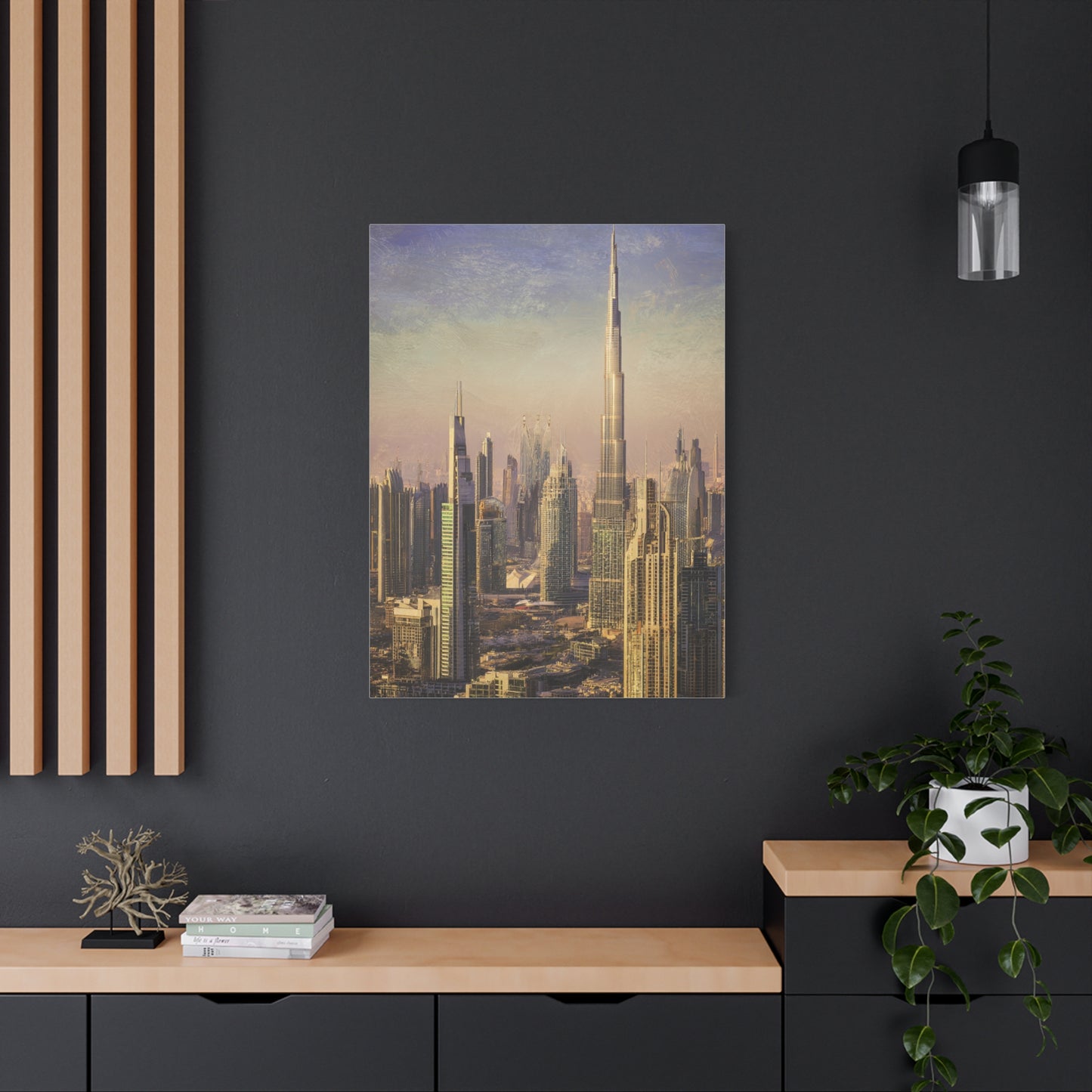 Dubai Skyline Golden Sunset Elegance Wall Art & Canvas Print