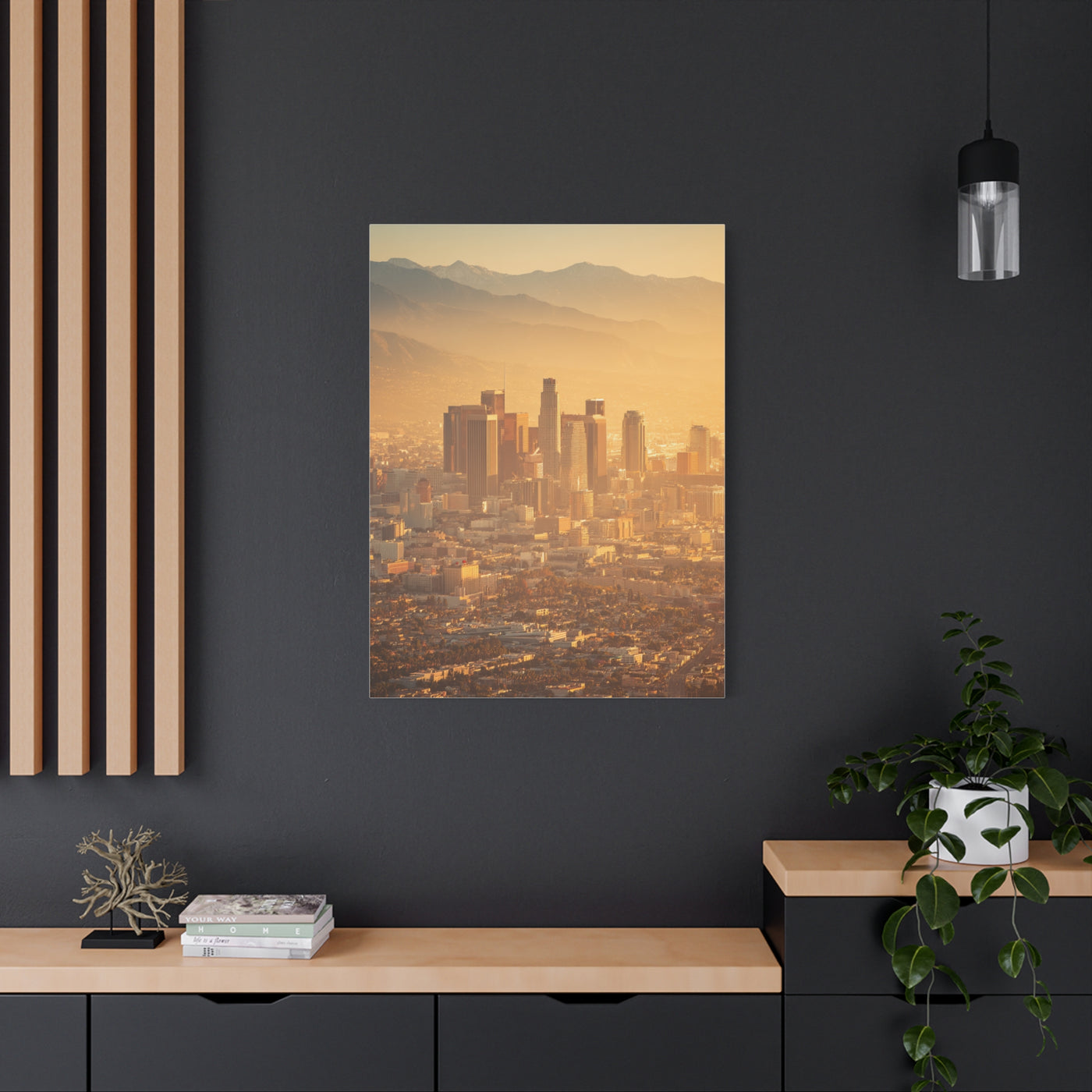 Los Angeles Golden Sunrise Skyline Wall Art & Canvas Print