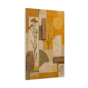 Mixed Media Botanical Collage Mustard Composition Wall Art & Canvas Print