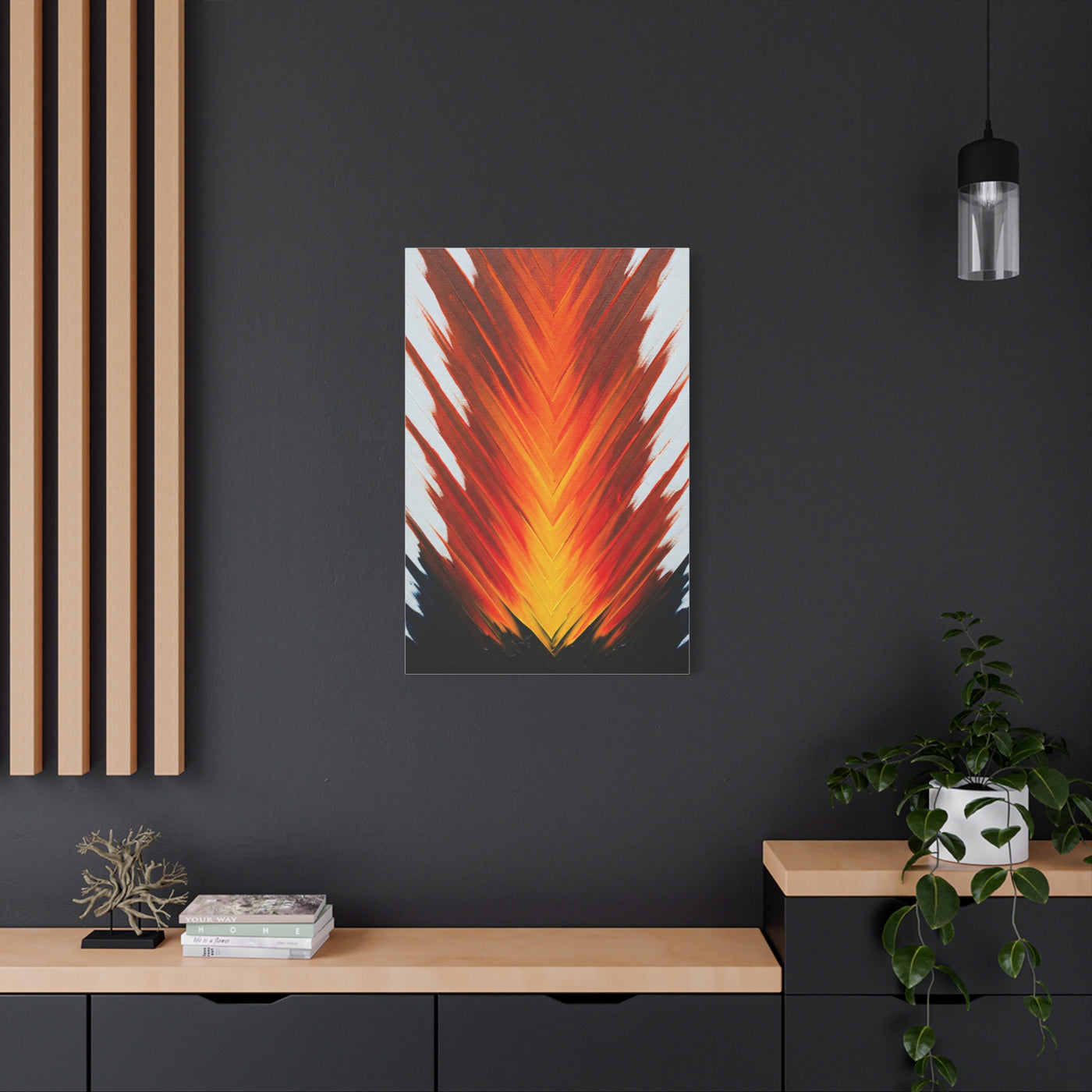 Vertical Fire Burst Abstract Wall Art & Canvas Prints