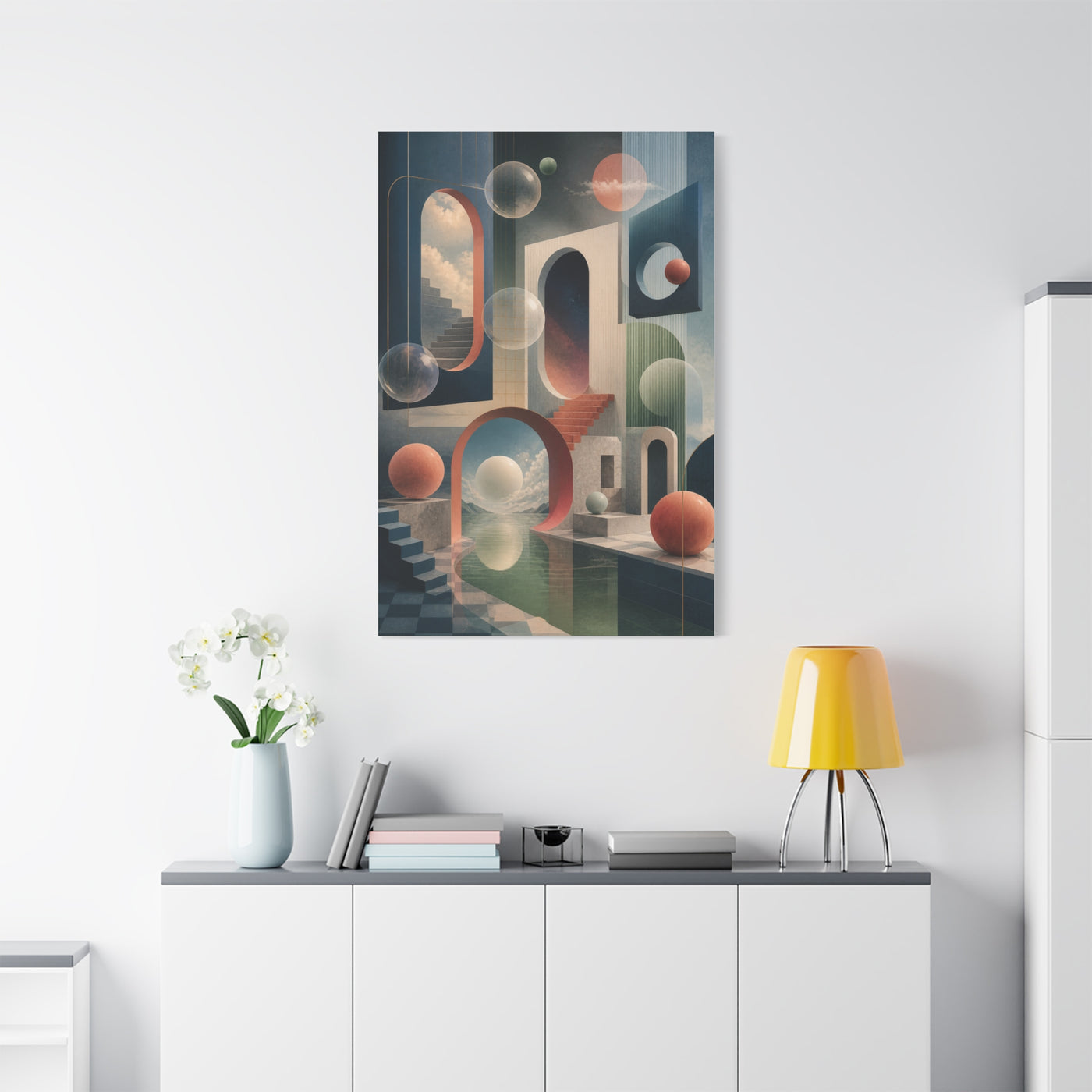 Surreal Geometric Portal Landscape Wall Art & Canvas Print