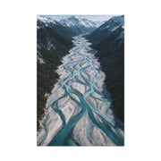 Aerial Braided Mountain River Wall Art & Canvas Print