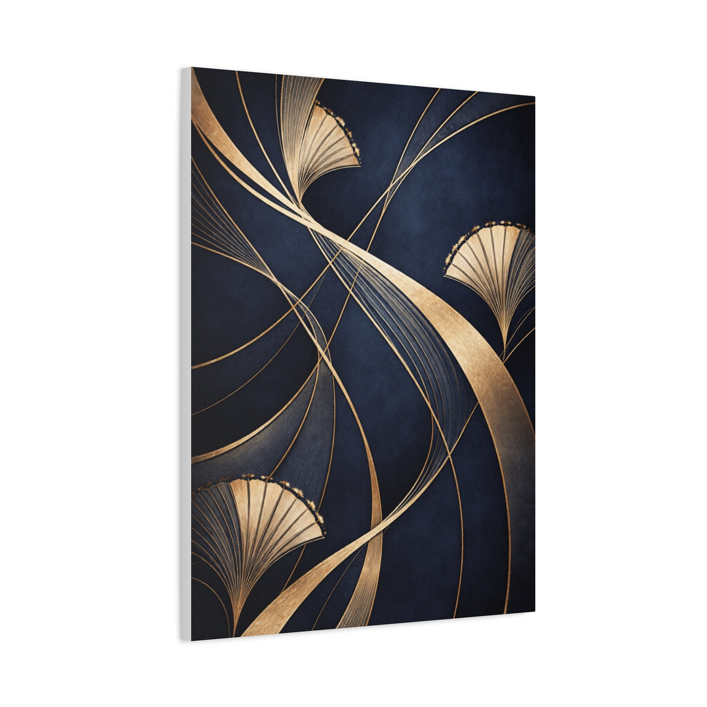 Art Deco Navy Gold Flow Wall Art & Canvas Print