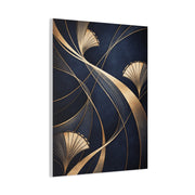 Art Deco Navy Gold Flow Wall Art & Canvas Print