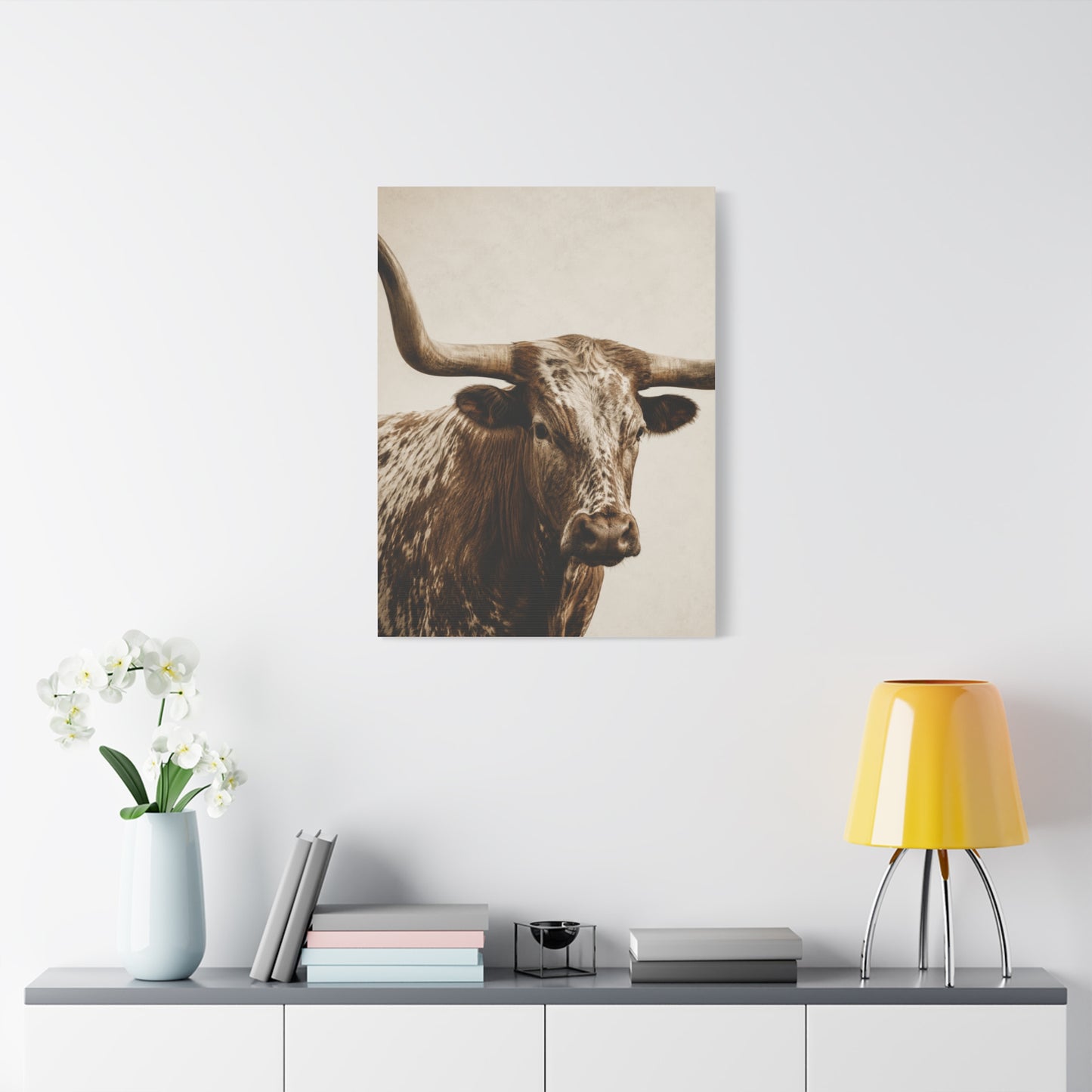 Texas Longhorn Heritage Portrait Wall Art & Canvas Print