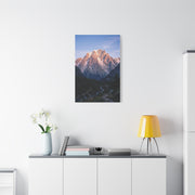 Sunlit Alpine Peak & Forest Valley Wall Art & Canvas Print